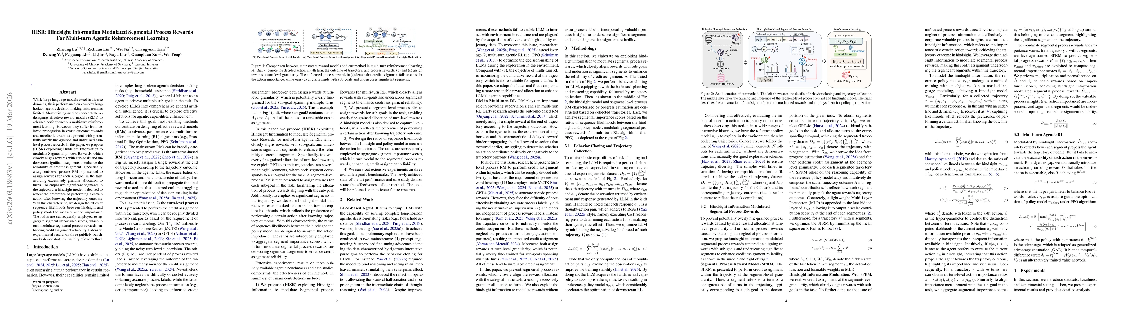 Thumbnail for HISR: Hindsight Information Modulated Segmental Process Rewards For Multi-turn Agentic Reinforcement Learning
