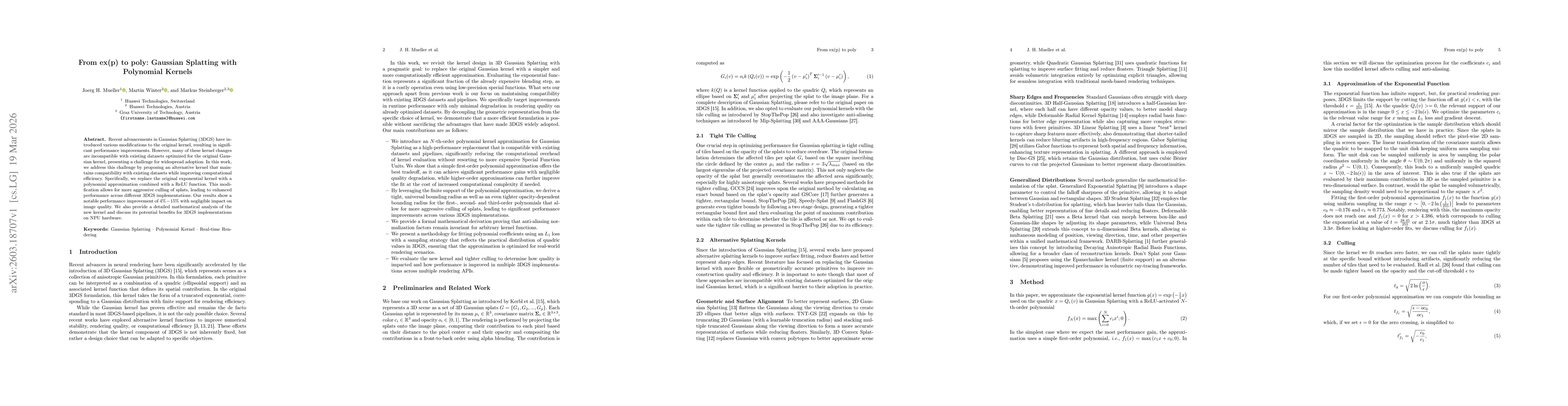 Thumbnail for From ex(p) to poly: Gaussian Splatting with Polynomial Kernels