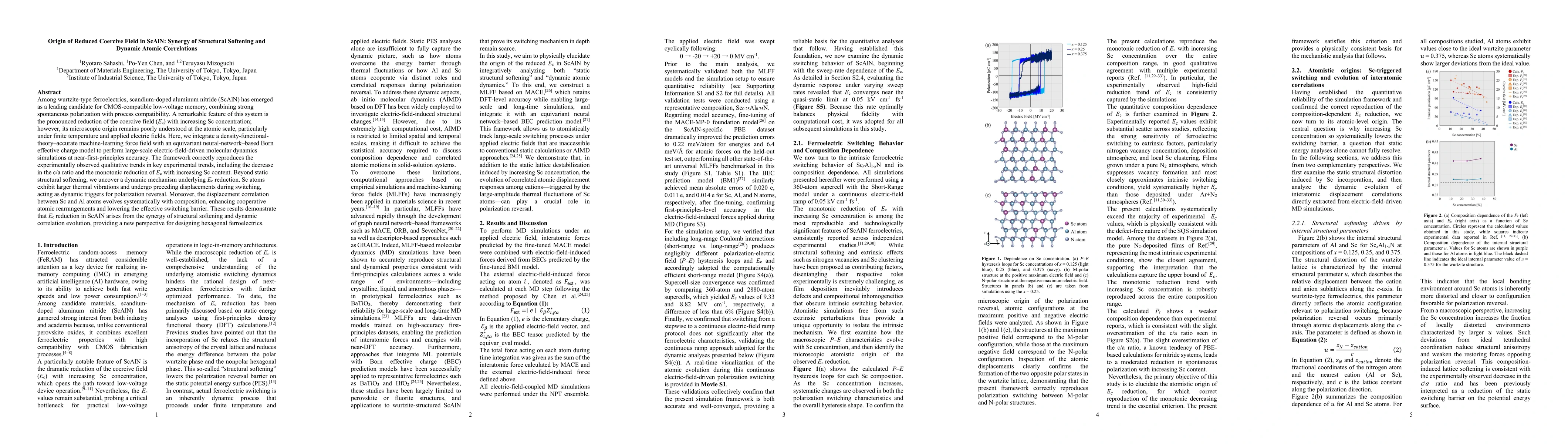 Thumbnail for Origin of Reduced Coercive Field in ScAlN: Synergy of Structural Softening and Dynamic Atomic Correlations