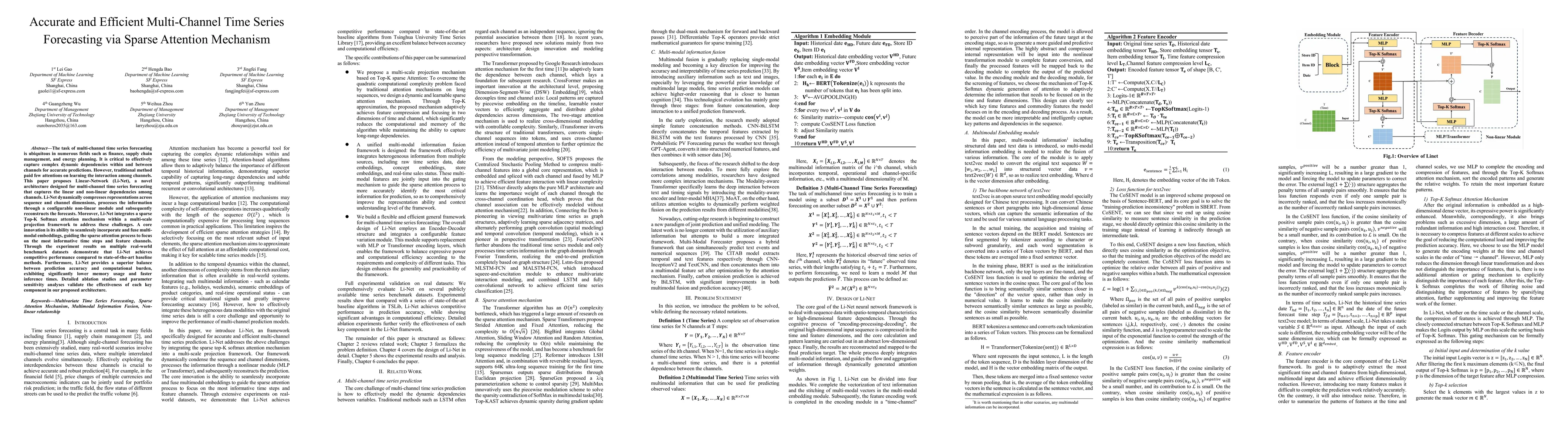 Thumbnail for Accurate and Efficient Multi-Channel Time Series Forecasting via Sparse Attention Mechanism