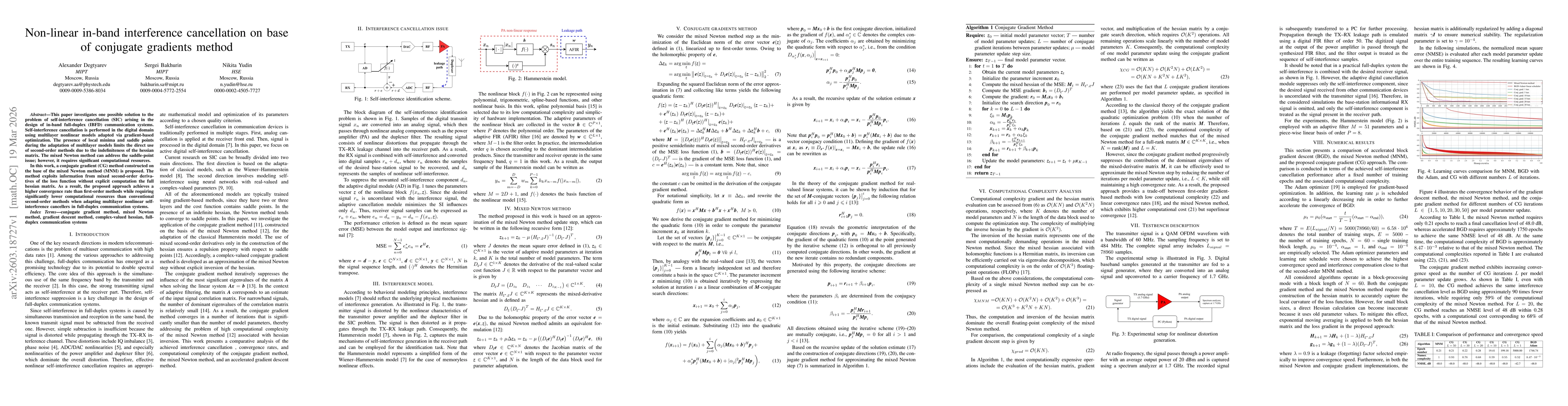 Thumbnail for Non-linear in-band interference cancellation on base of conjugate gradients method