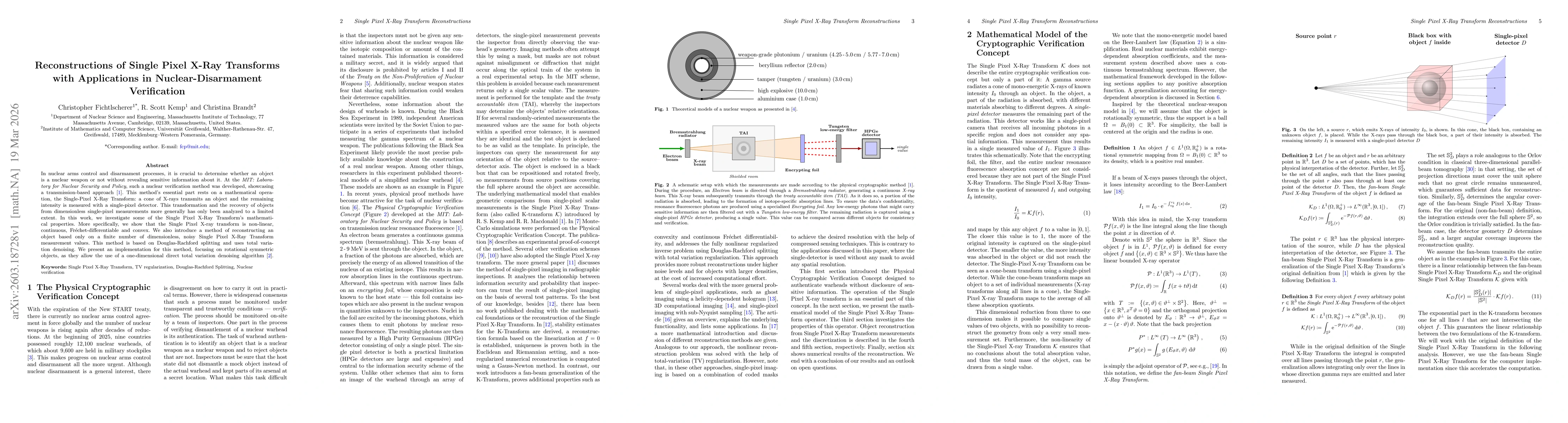 Thumbnail for Reconstructions of Single Pixel X-Ray Transforms with Applications in Nuclear-Disarmament Verification