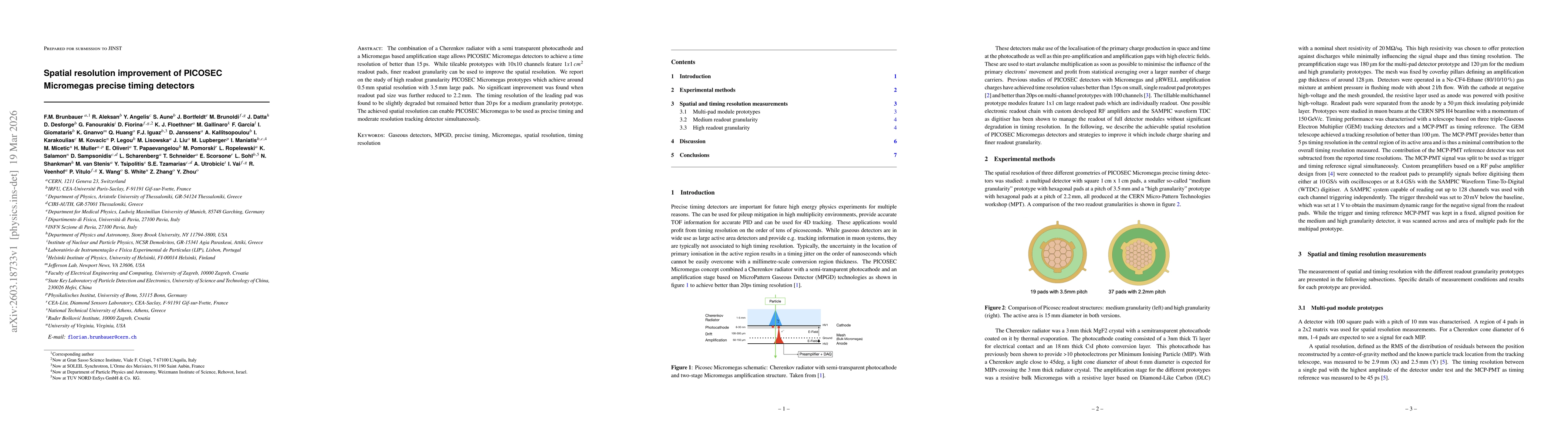 Thumbnail for Spatial resolution improvement of PICOSEC Micromegas precise timing detectors