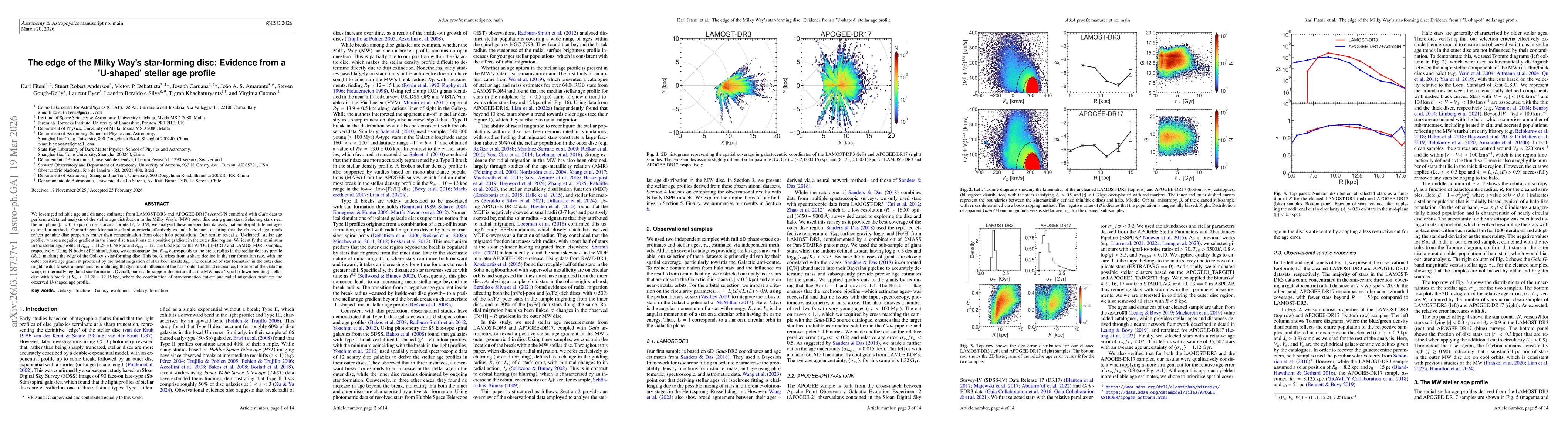Thumbnail for The edge of the Milky Way's star-forming disc: Evidence from a 'U-shaped' stellar age profile