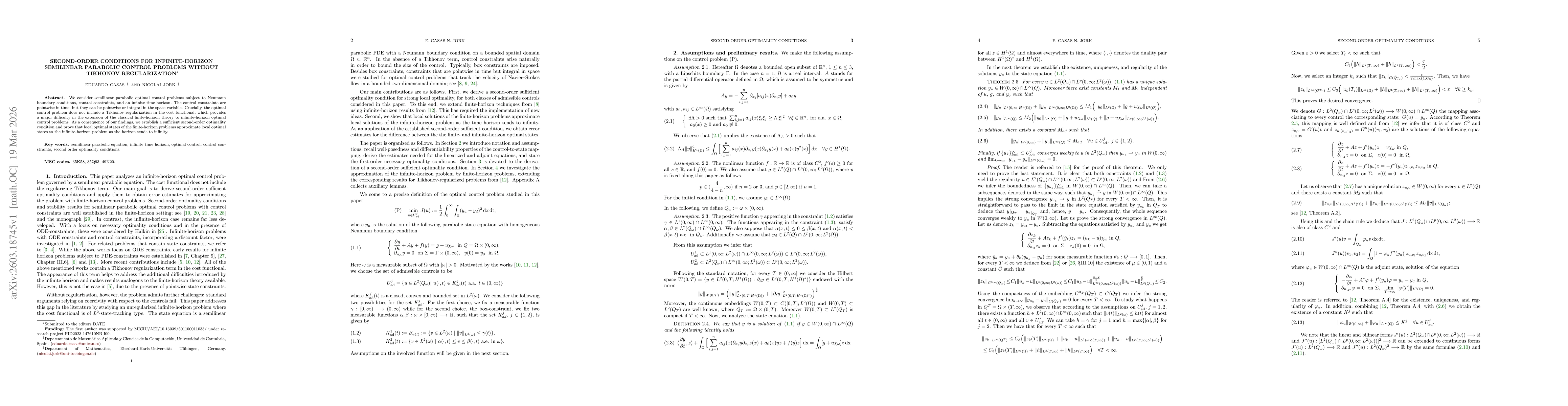 Thumbnail for Second-Order Conditions for Infinite-Horizon Semilinear Parabolic Control Problems without Tikhonov Regularization