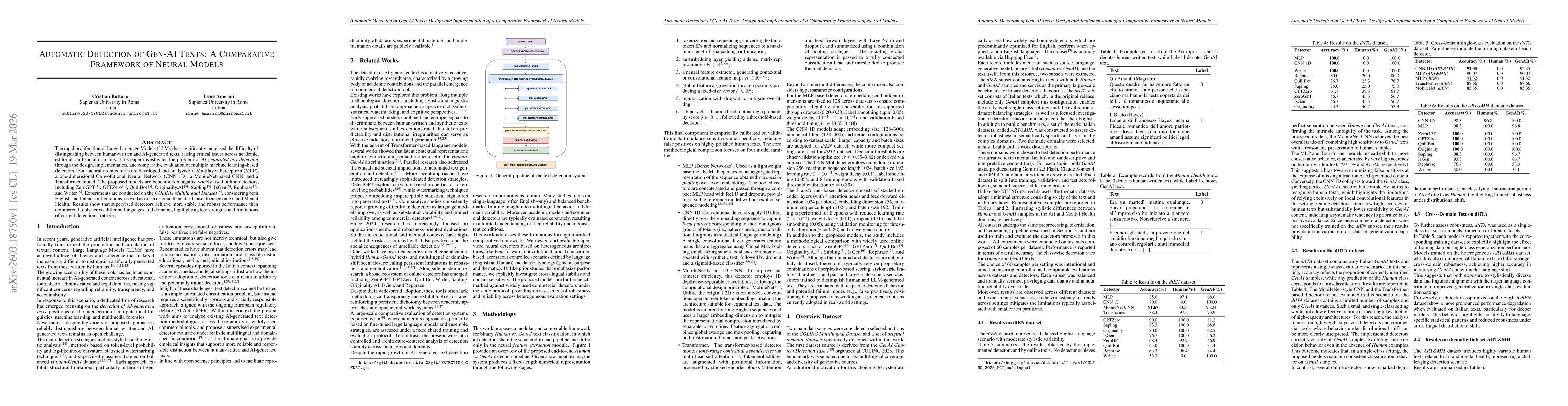 Thumbnail for Automatic detection of Gen-AI texts: A comparative framework of neural models
