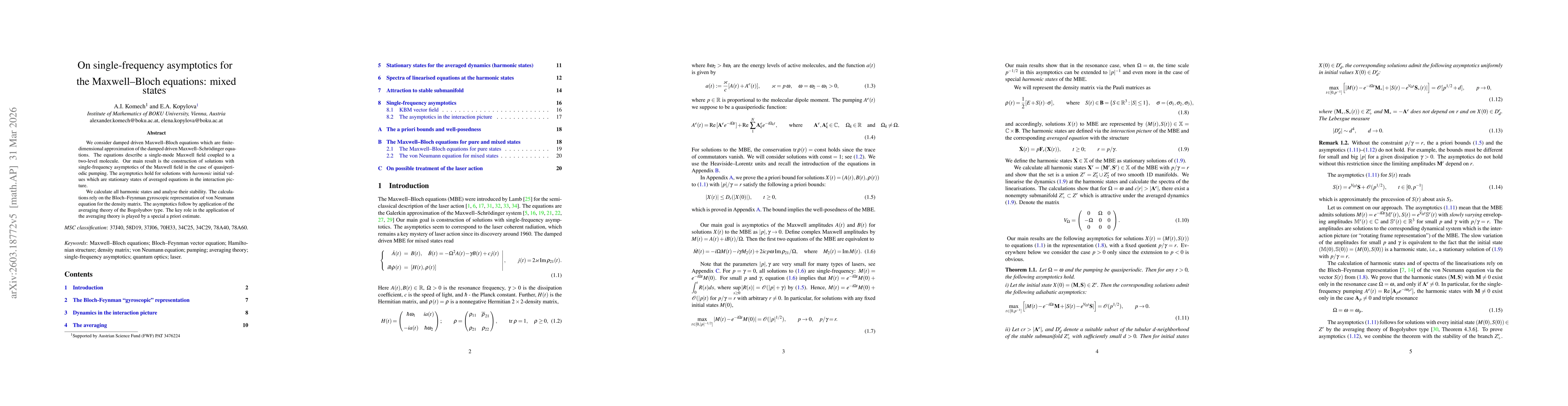 Thumbnail for On single-frequency asymptotics for the Maxwell-Bloch equations: mixed states