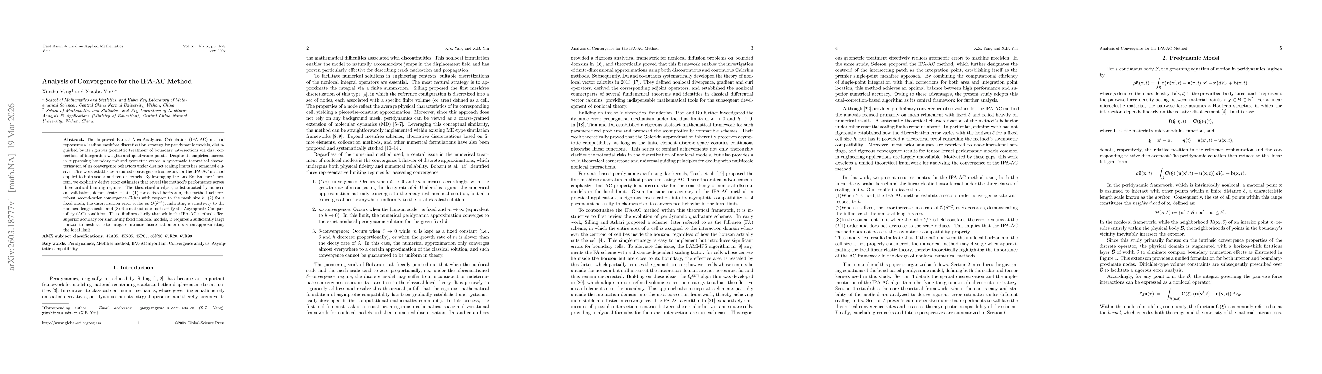 Thumbnail for Analysis of Convergence for the IPA-AC Method