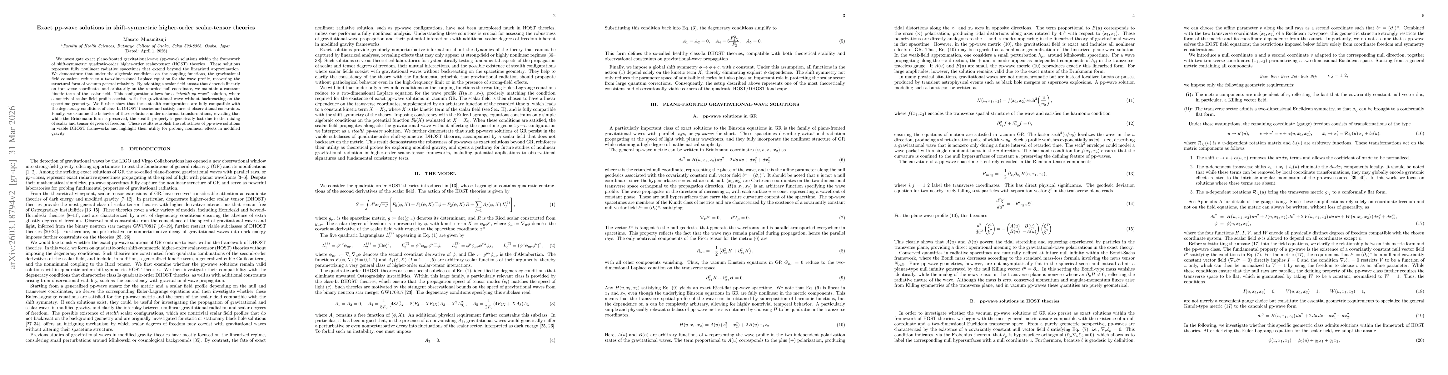 Thumbnail for Exact pp-wave solutions in shift-symmetric higher-order scalar-tensor theories