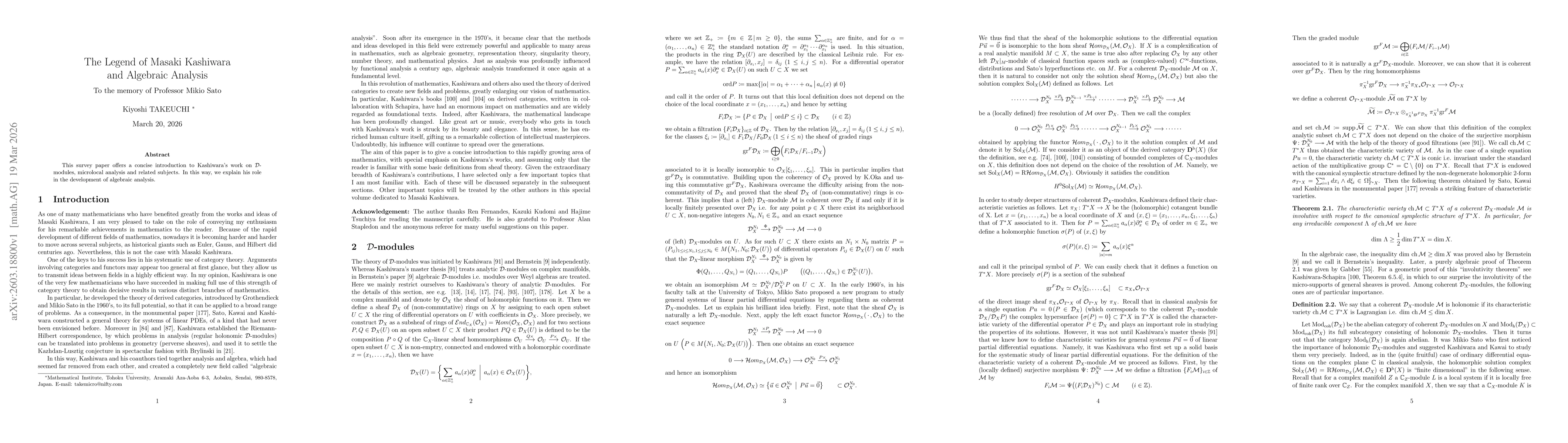 Thumbnail for The Legend of Masaki Kashiwara and Algebraic Analysis
