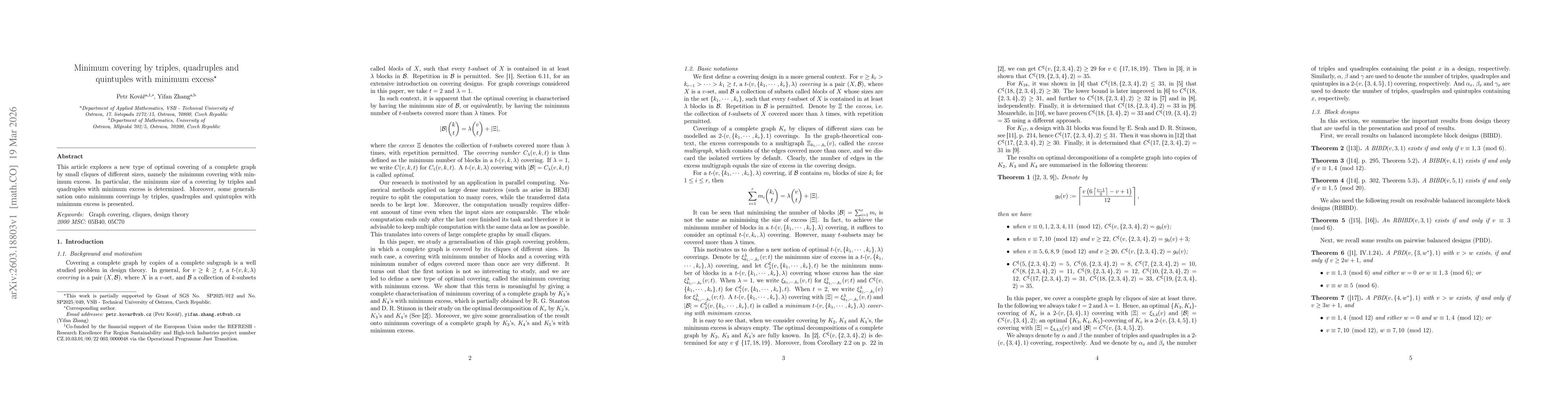 Thumbnail for Minimum covering by triples, quadruples and quintuples with minimum excess