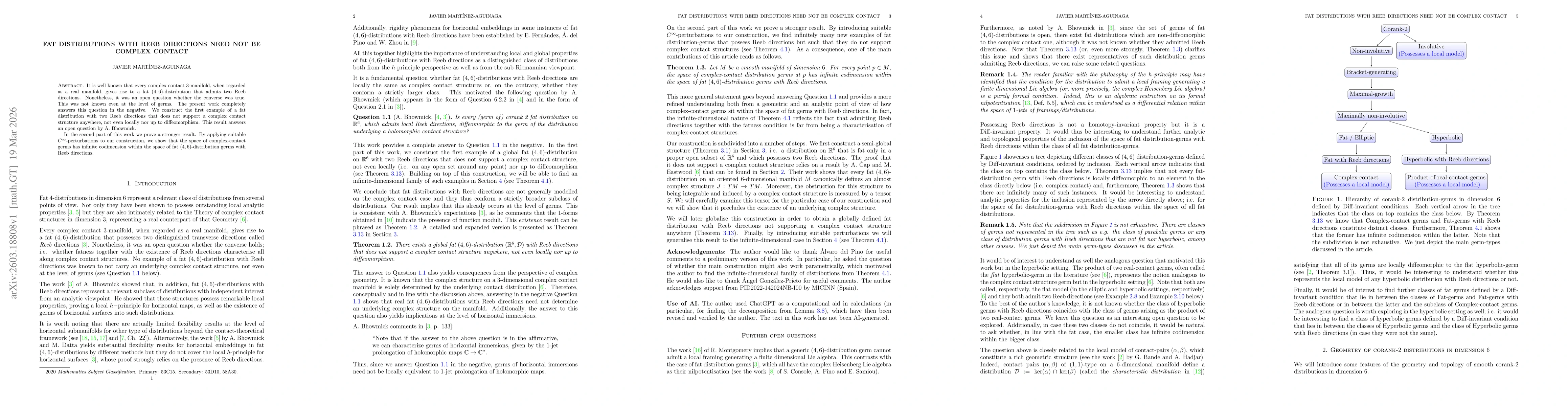 Thumbnail for Fat distributions with Reeb directions need not be complex contact