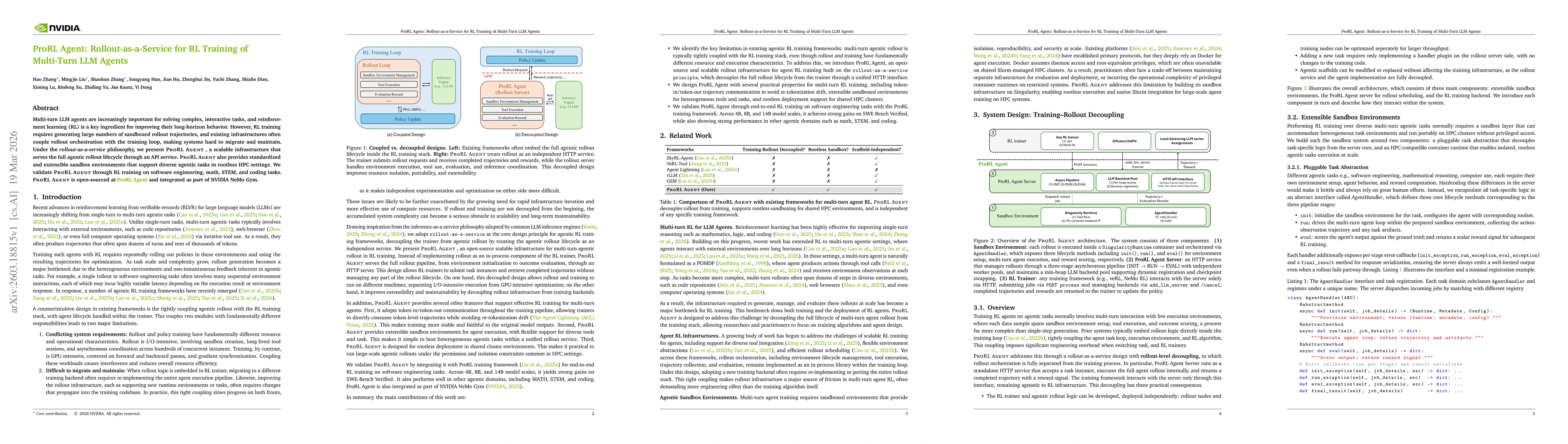 Thumbnail for ProRL Agent: Rollout-as-a-Service for RL Training of Multi-Turn LLM Agents