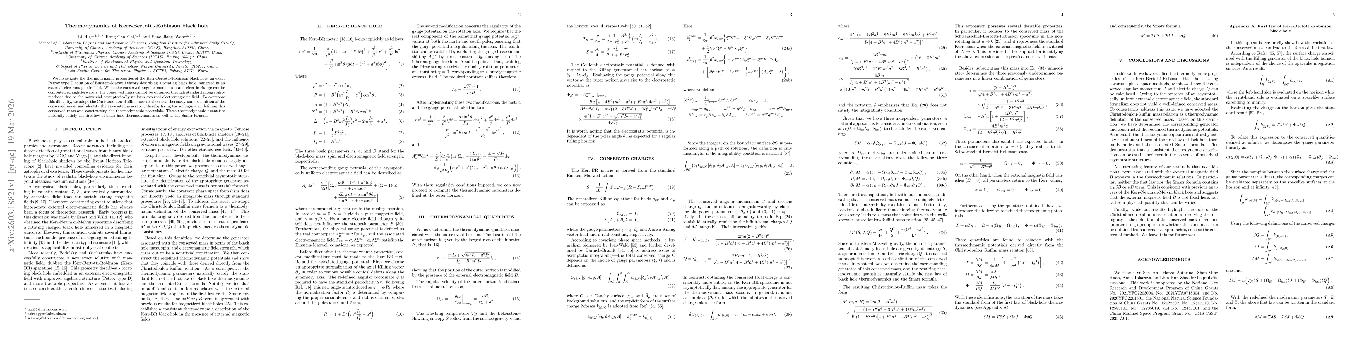 Thumbnail for Thermodynamics of Kerr-Bertotti-Robinson black hole