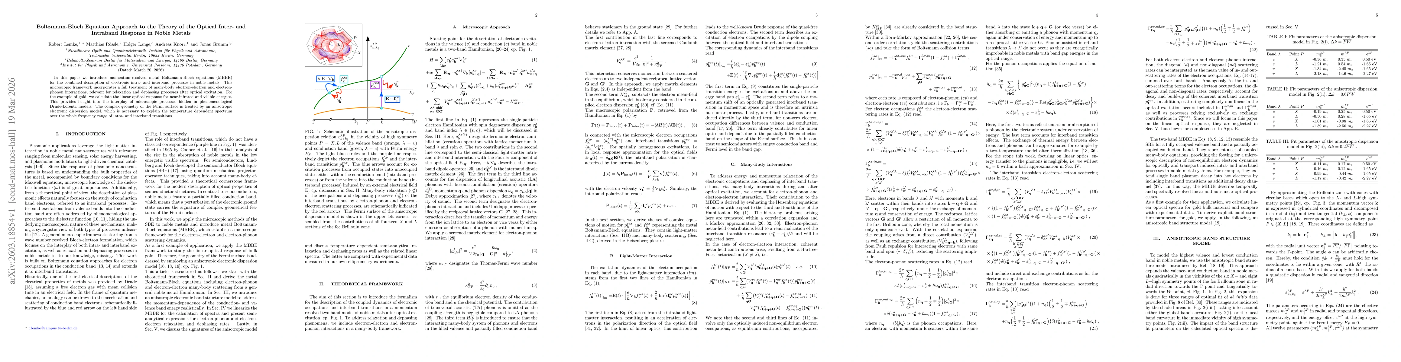 Thumbnail for Boltzmann-Bloch Equation Approach to the Theory of the Optical Inter- and Intraband Response in Noble Metals