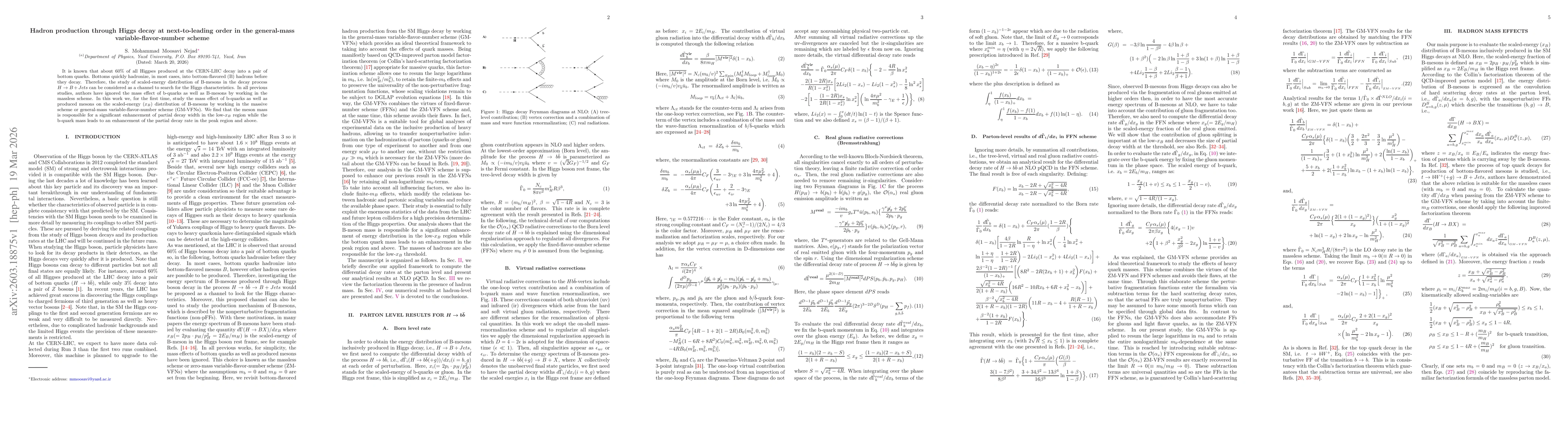 Thumbnail for Hadron production through Higgs decay at next-to-leading order in the general-mass variable-flavor-number scheme