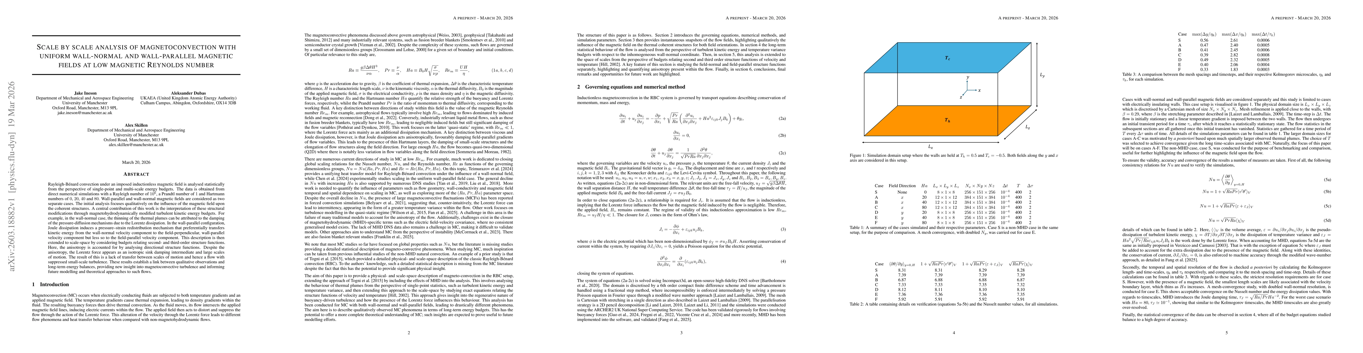 Thumbnail for Scale by scale analysis of magnetoconvection with uniform wall-normal and wall-parallel magnetic fields at low magnetic Reynolds number