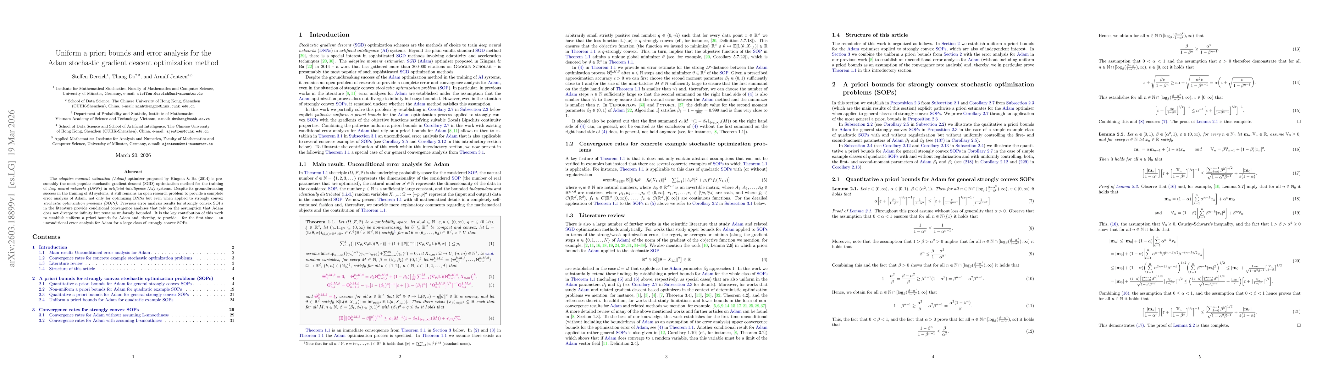 Thumbnail for Uniform a priori bounds and error analysis for the Adam stochastic gradient descent optimization method