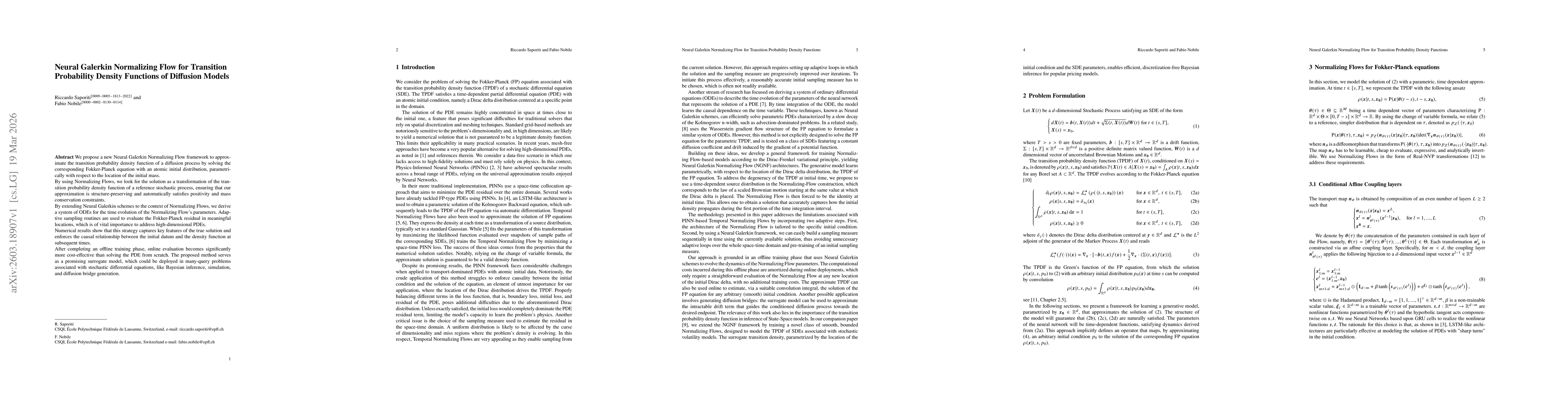 Thumbnail for Neural Galerkin Normalizing Flow for Transition Probability Density Functions of Diffusion Models