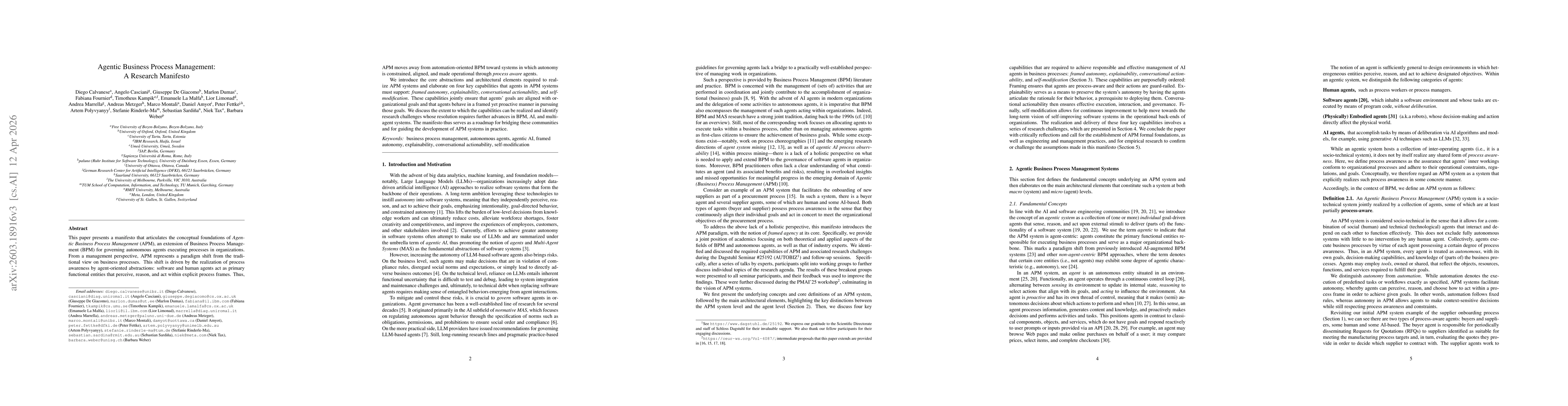 Thumbnail for Agentic Business Process Management: A Research Manifesto
