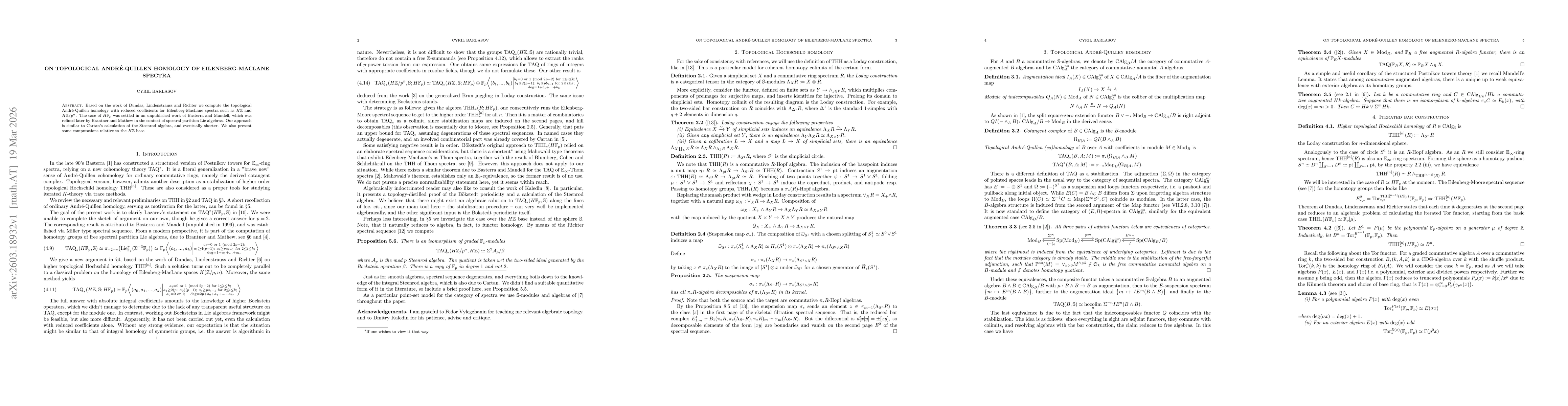 Thumbnail for On Topological André-Quillen homology of Eilenberg-MacLane spectra