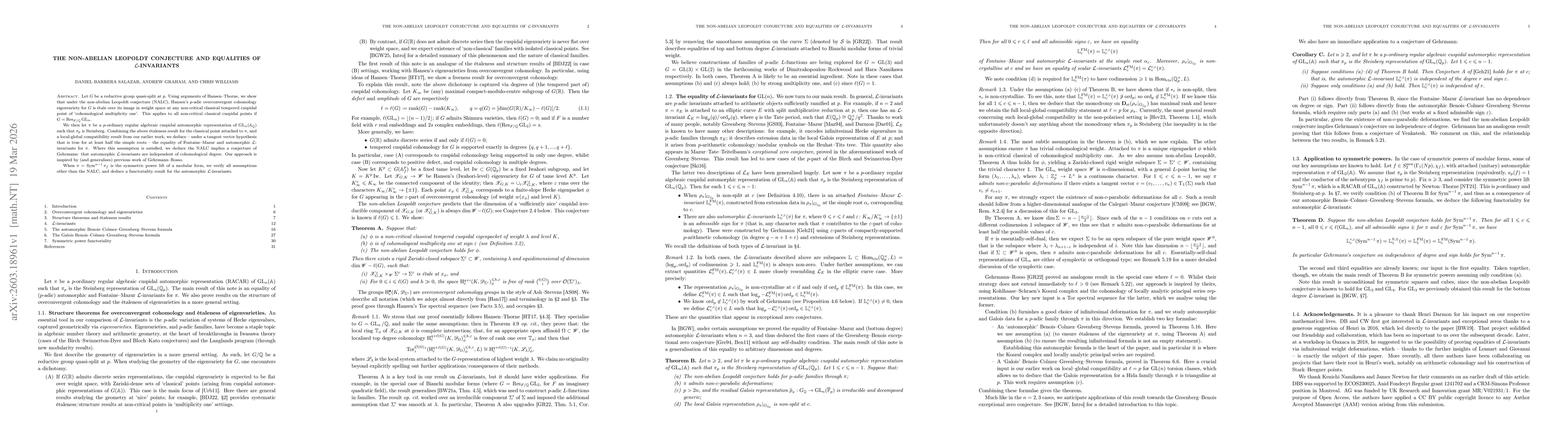 Thumbnail for The non-abelian Leopoldt conjecture and equalities of $\mathcal{L}$-invariants