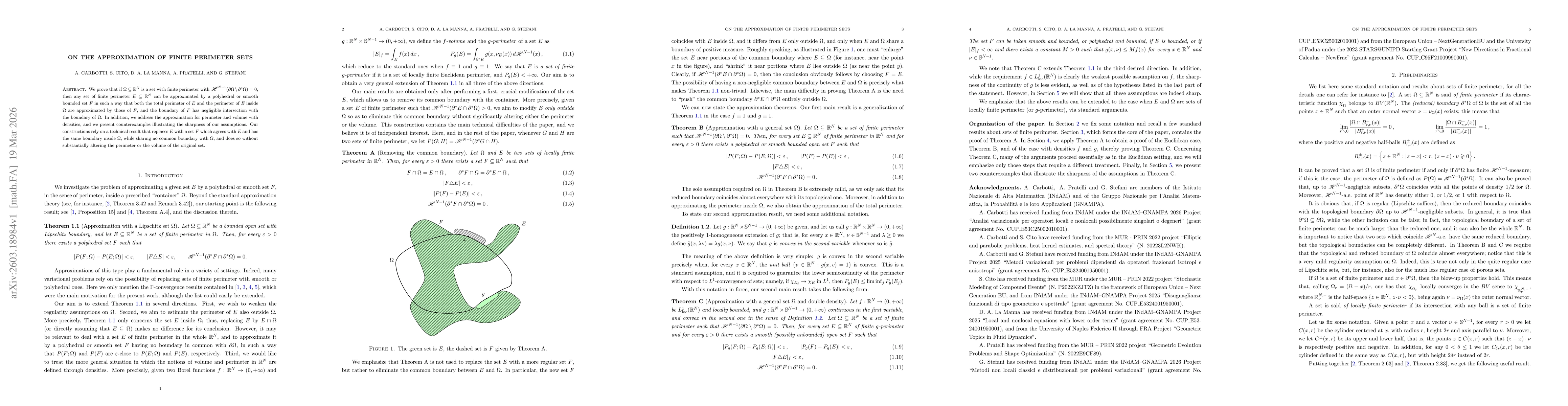Thumbnail for On the approximation of finite perimeter sets