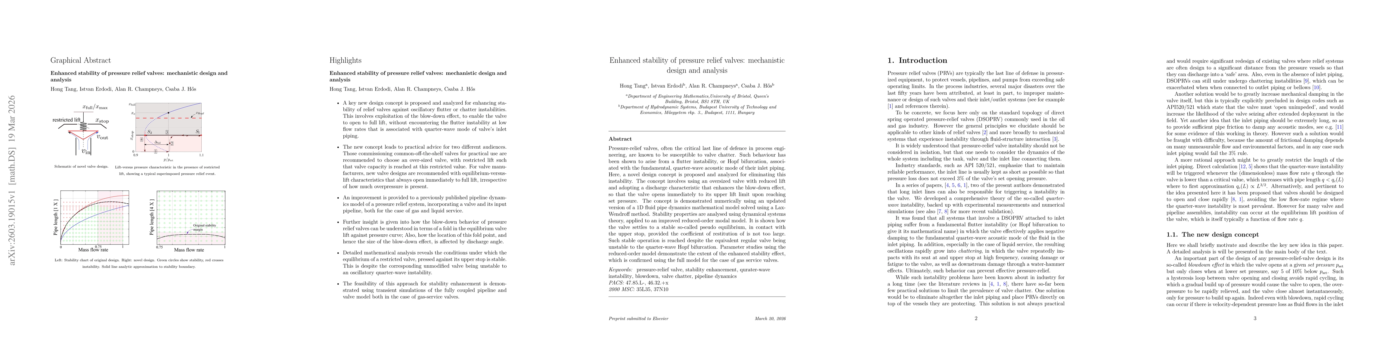 Thumbnail for Enhanced stability of pressure relief valves: mechanistic design and analysis