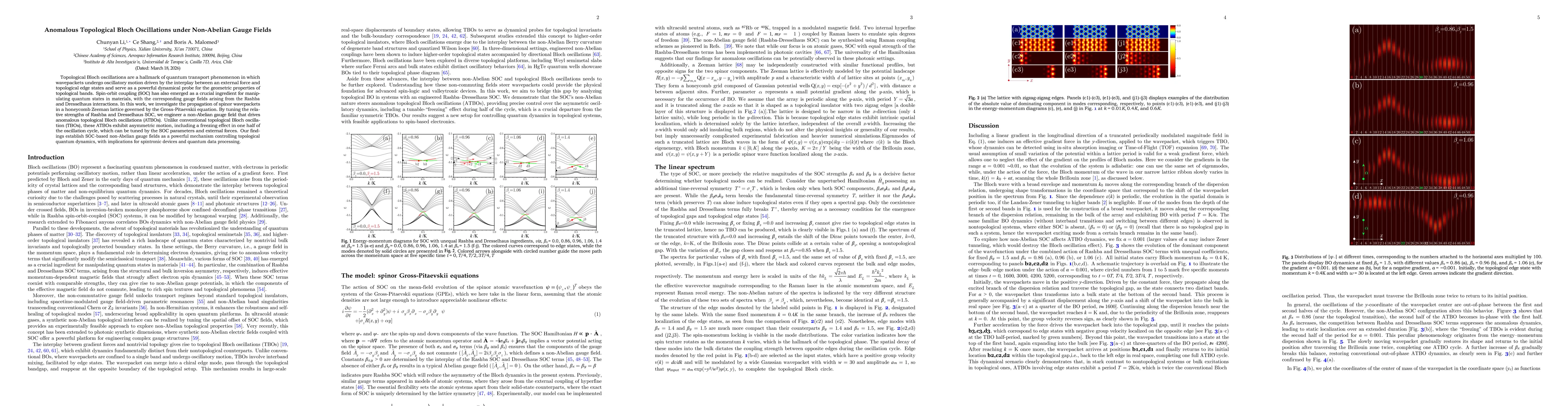Thumbnail for Anomalous Topological Bloch Oscillations under Non-Abelian Gauge Fields