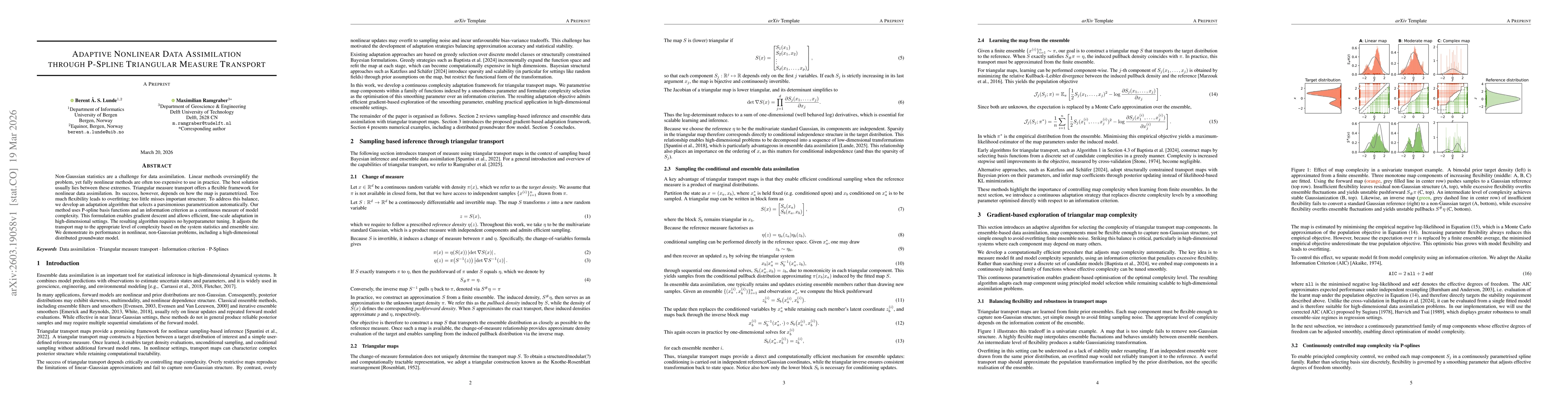 Thumbnail for Adaptive Nonlinear Data Assimilation through P-Spline Triangular Measure Transport
