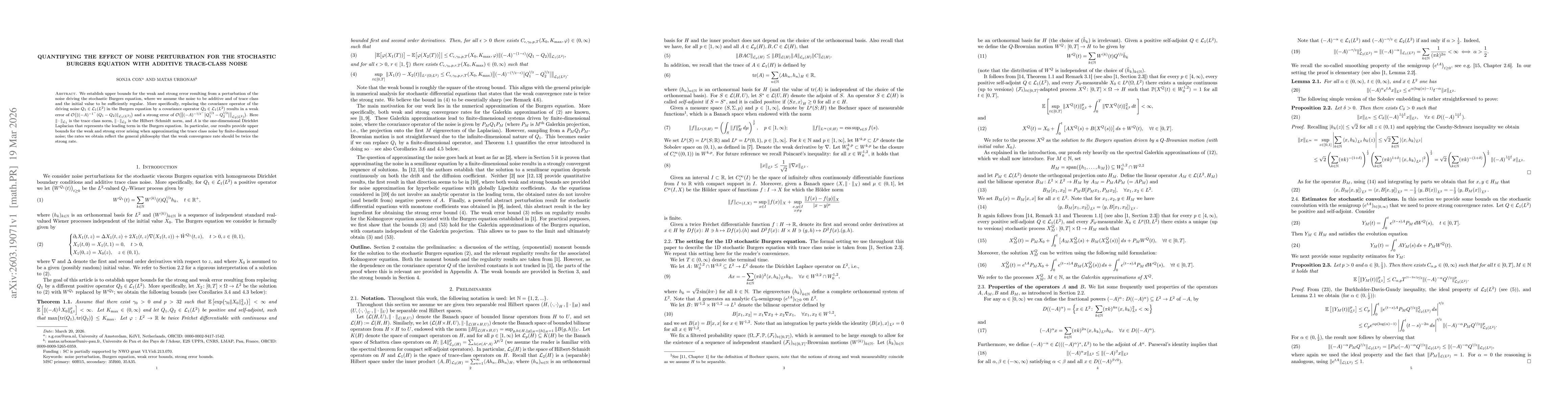 Thumbnail for Quantifying the effect of noise perturbation for the stochastic Burgers equation with additive trace-class noise