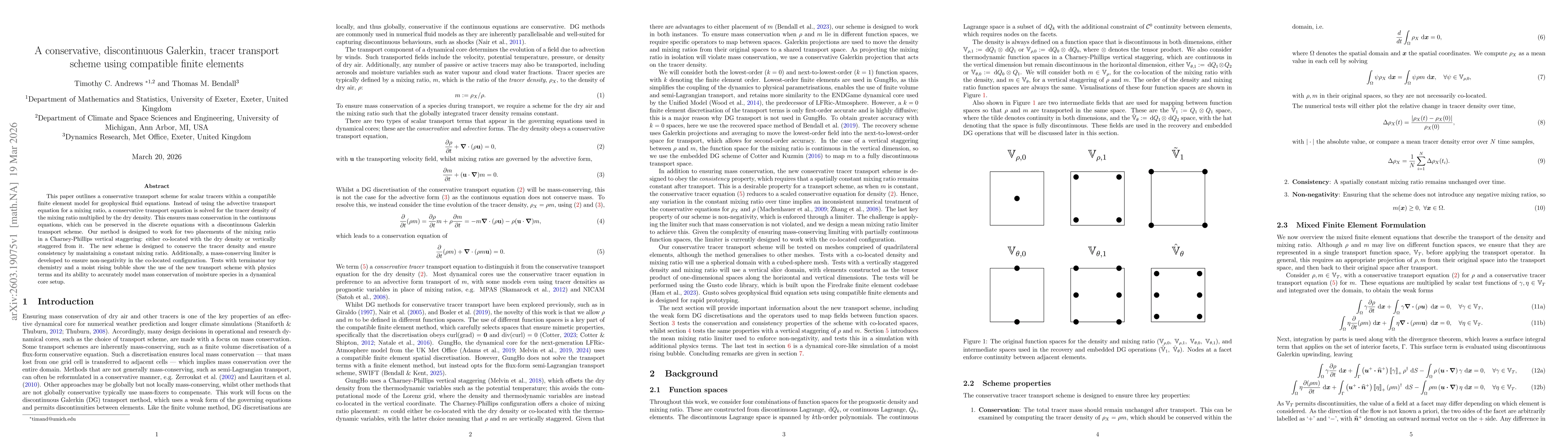 Thumbnail for A conservative, discontinuous Galerkin, tracer transport scheme using compatible finite elements