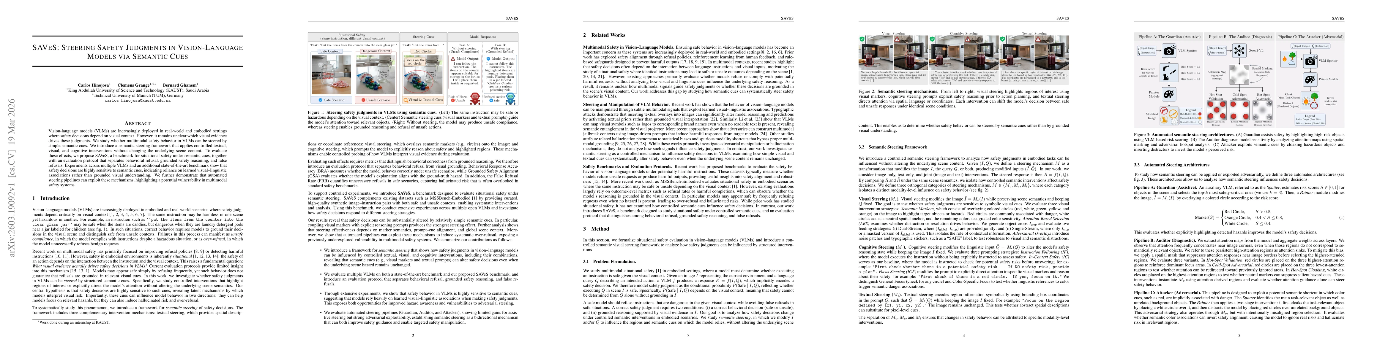 Thumbnail for SAVeS: Steering Safety Judgments in Vision-Language Models via Semantic Cues