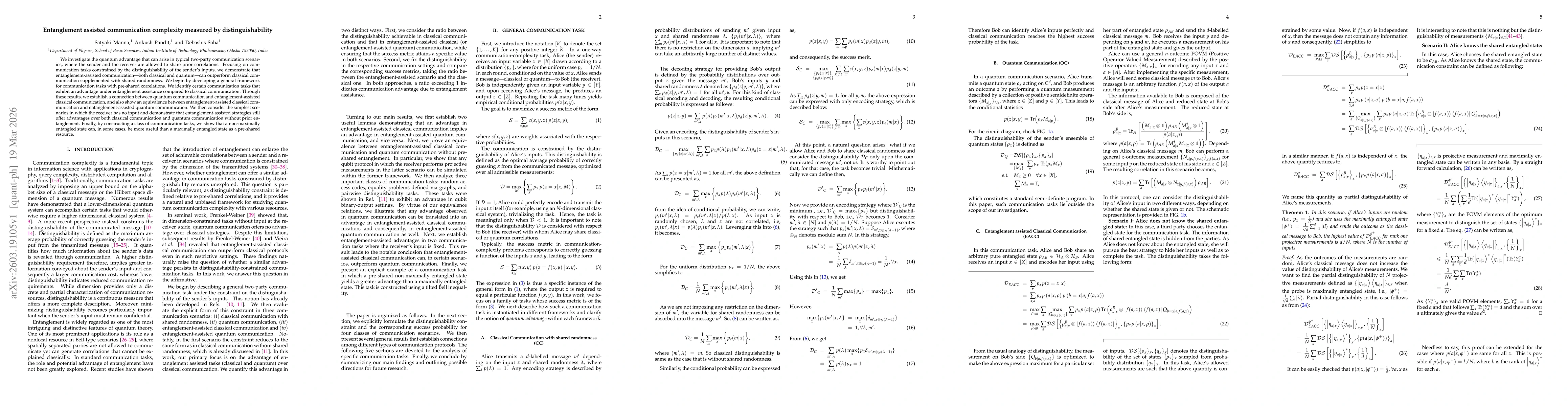 Thumbnail for Entanglement assisted communication complexity measured by distinguishability
