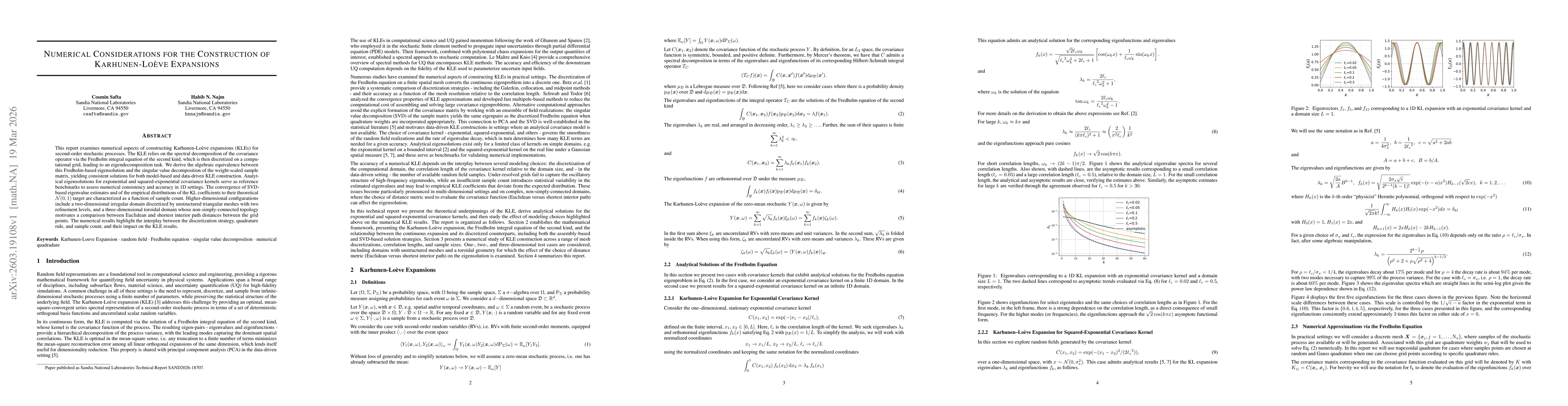 Thumbnail for Numerical Considerations for the Construction of Karhunen-Loève Expansions