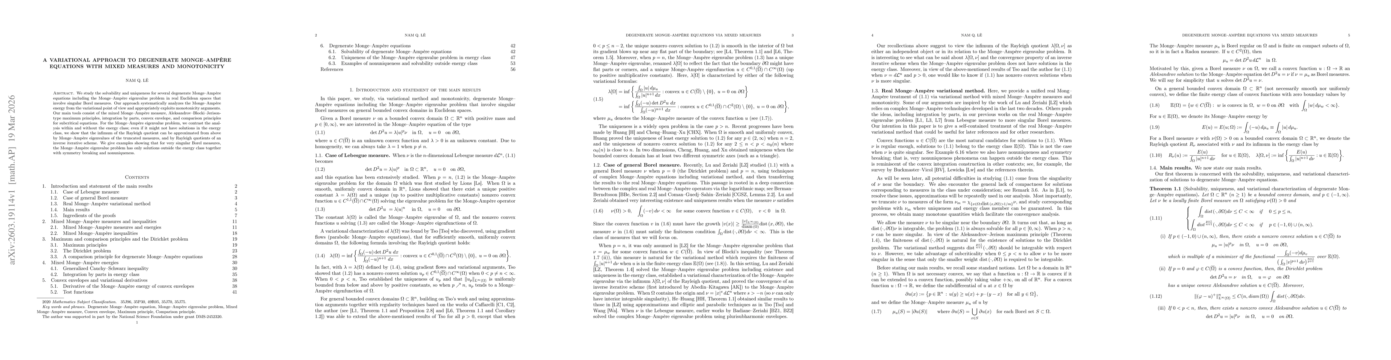 Thumbnail for A Variational Approach to Degenerate Monge--Ampère Equations with Mixed Measures and Monotonicity