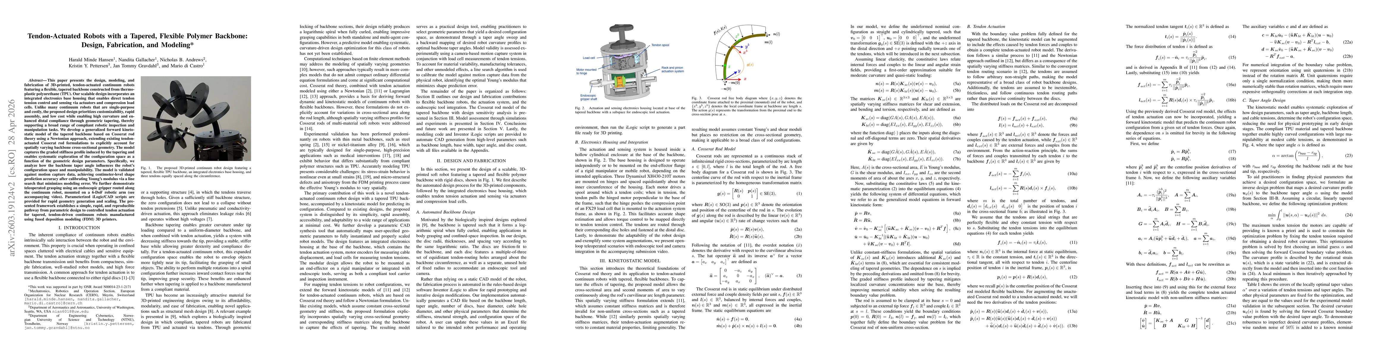 Thumbnail for Tendon-Actuated Robots with a Tapered, Flexible Polymer Backbone: Design, Fabrication, and Modeling