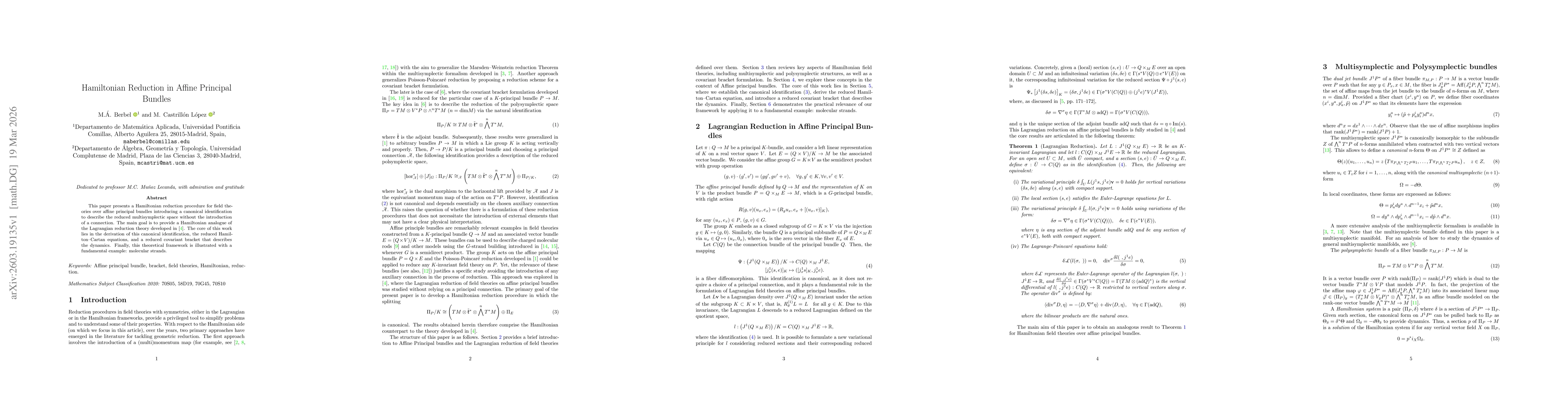 Thumbnail for Hamiltonian Reduction in Affine Principal Bundles