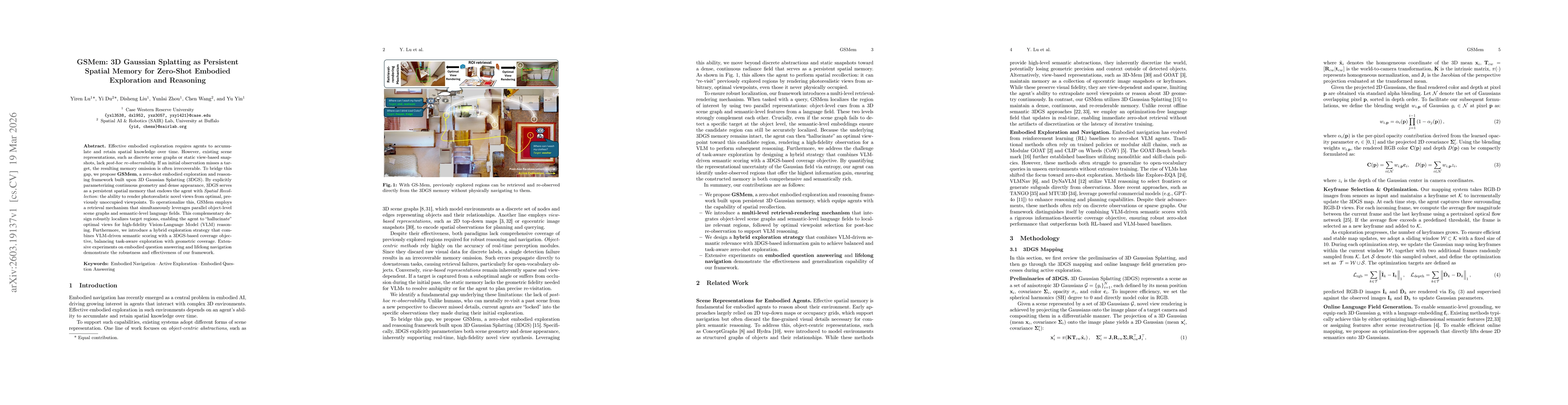 Thumbnail for GSMem: 3D Gaussian Splatting as Persistent Spatial Memory for Zero-Shot Embodied Exploration and Reasoning