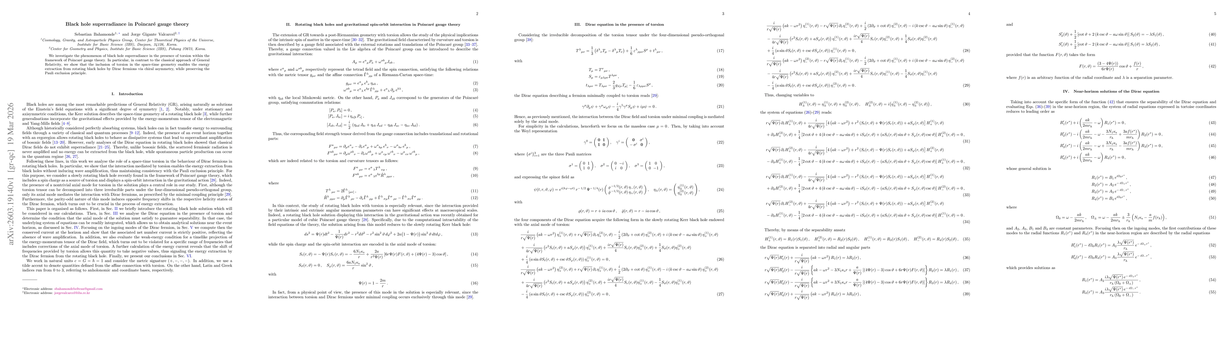 Thumbnail for Black hole superradiance in Poincaré gauge theory