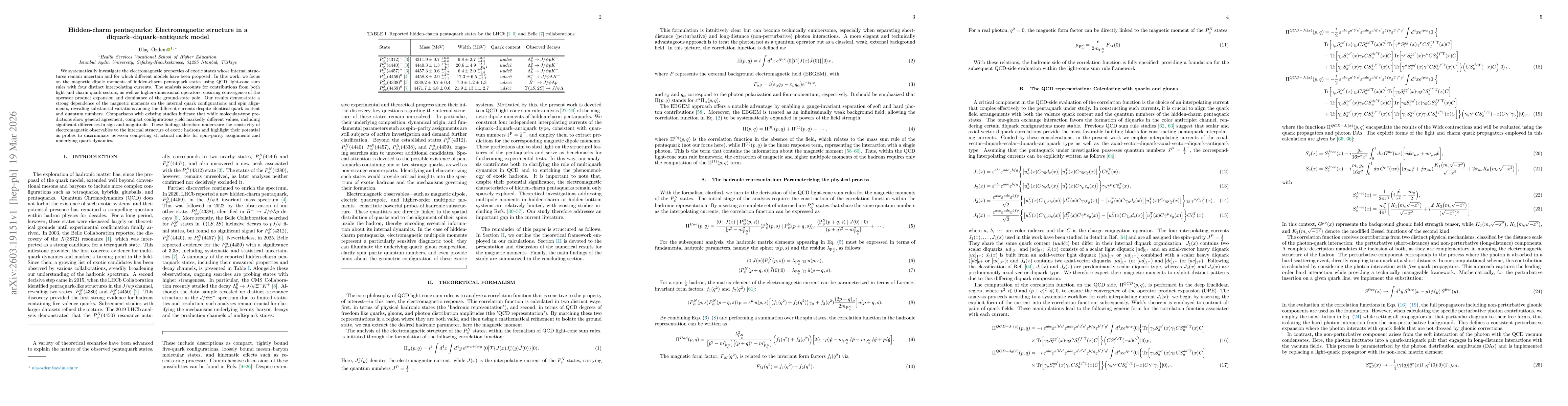 Thumbnail for Hidden-charm pentaquarks: Electromagnetic structure in a diquark--diquark--antiquark model