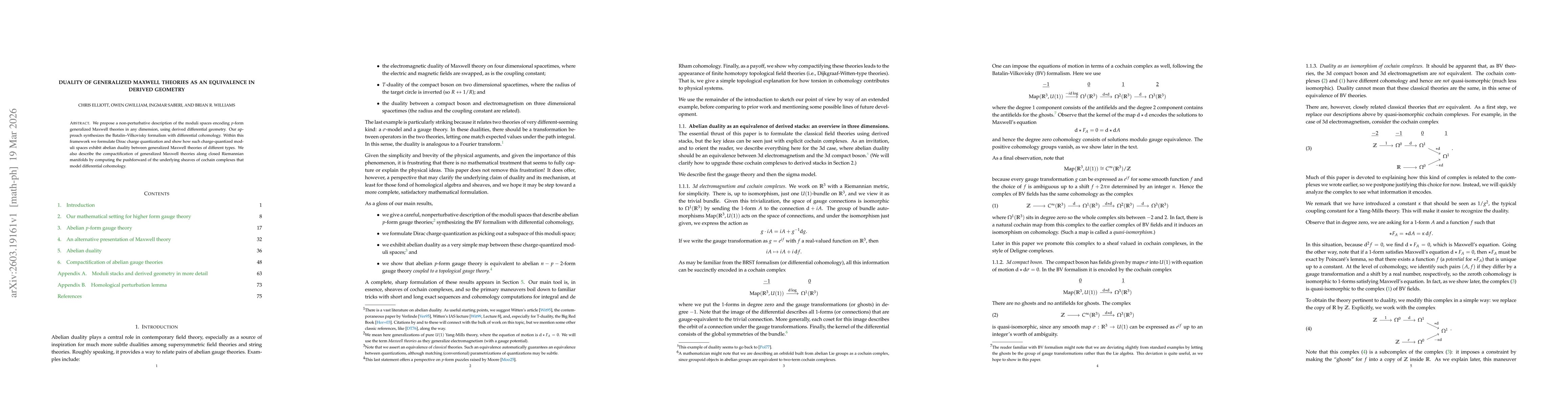 Thumbnail for Duality of generalized Maxwell theories as an equivalence in derived geometry