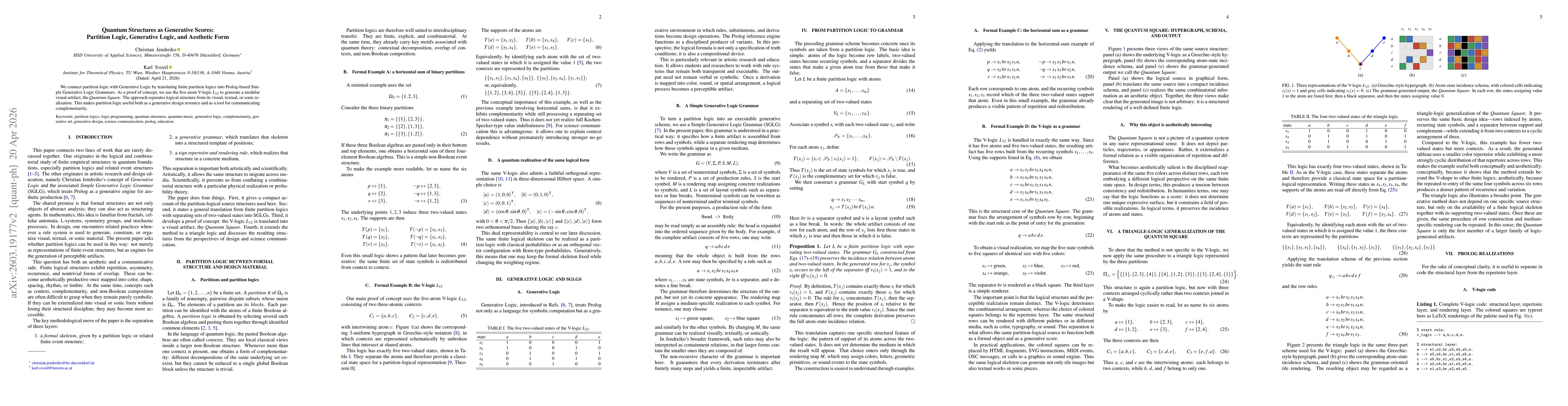 Thumbnail for Quantum Structures as Generative Scores: Partition Logic, Generative Logic, and Aesthetic Form
