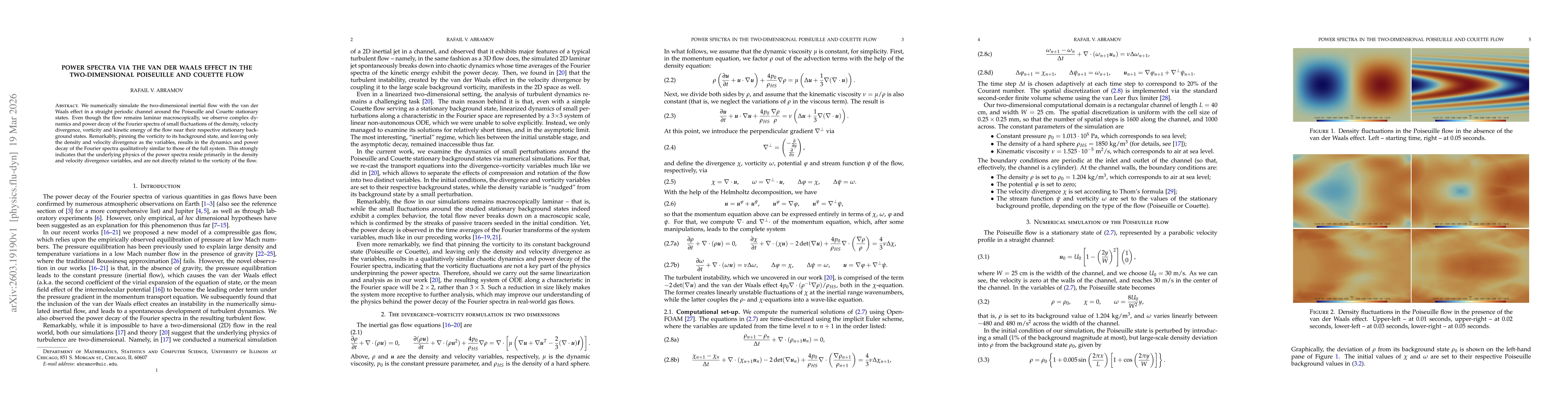 Thumbnail for Power spectra via the van der Waals effect in the two-dimensional Poiseuille and Couette flow