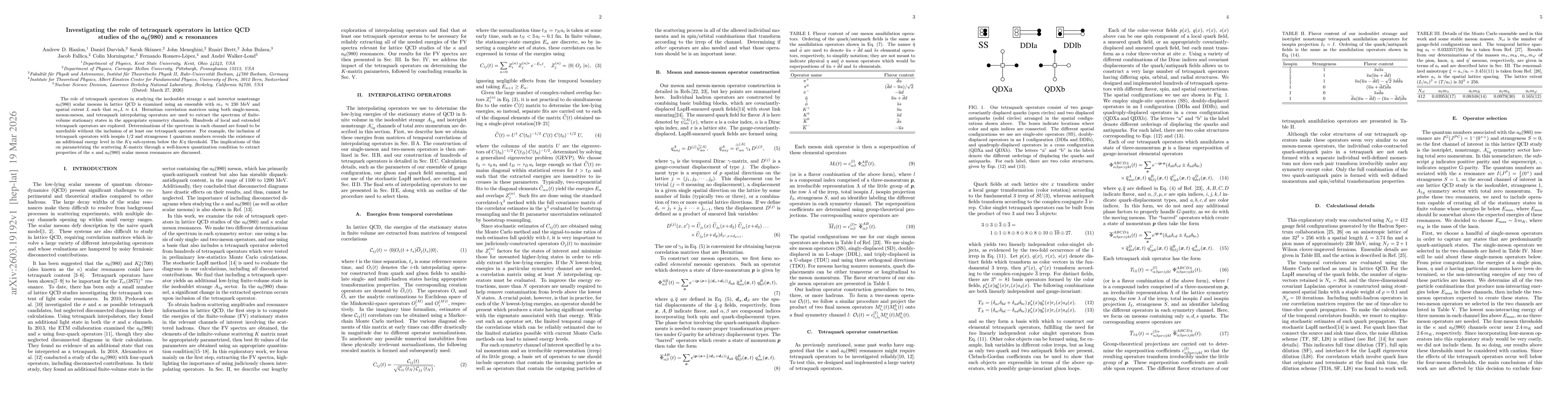 Thumbnail for Investigating the role of tetraquark operators in lattice QCD studies of the $a_0(980)$ and $κ$ resonances