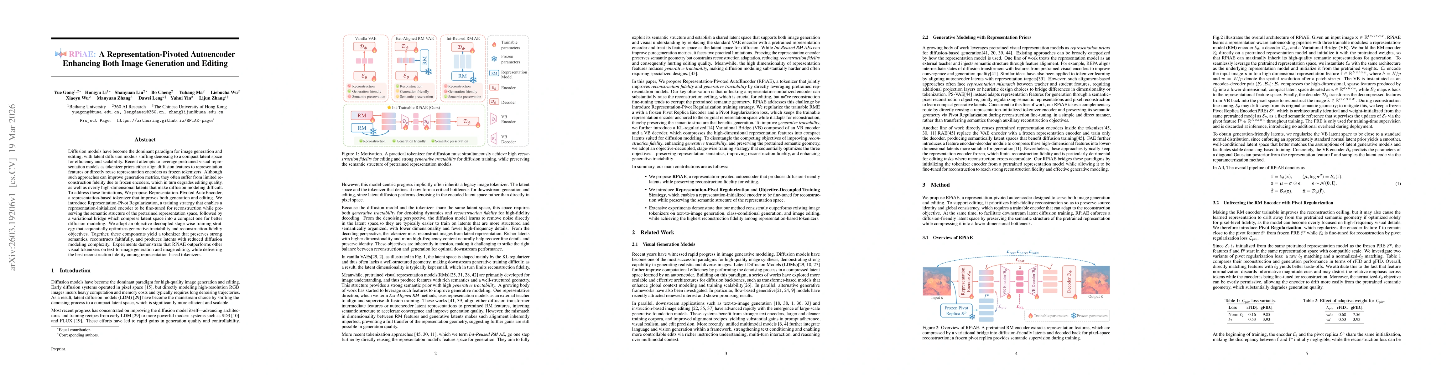 Thumbnail for RPiAE: A Representation-Pivoted Autoencoder Enhancing Both Image Generation and Editing
