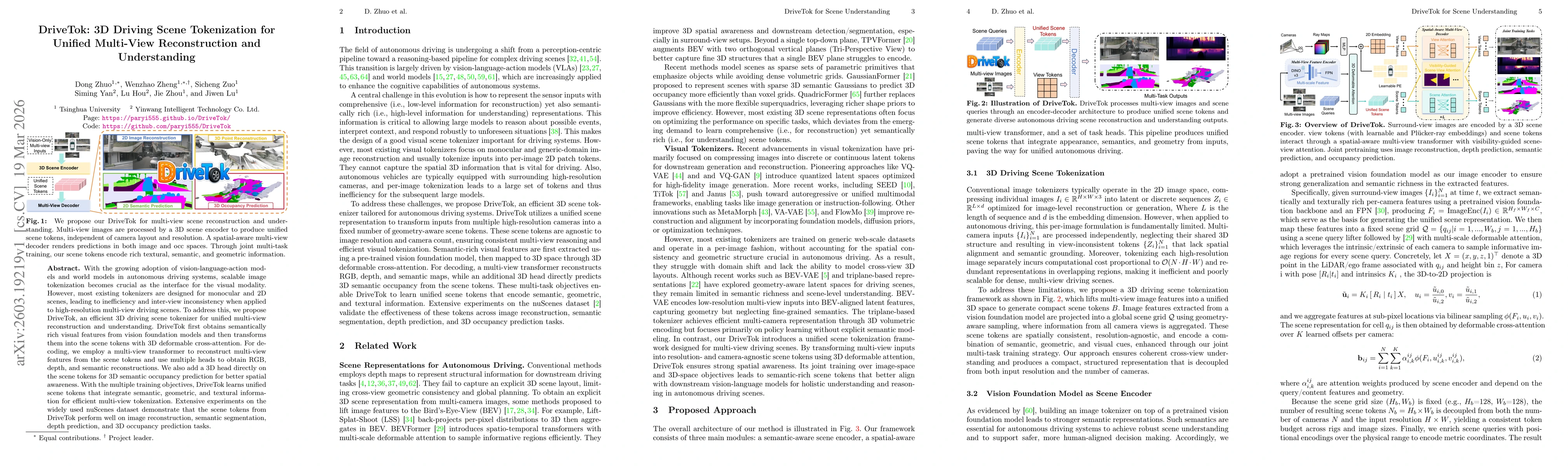 Thumbnail for DriveTok: 3D Driving Scene Tokenization for Unified Multi-View Reconstruction and Understanding