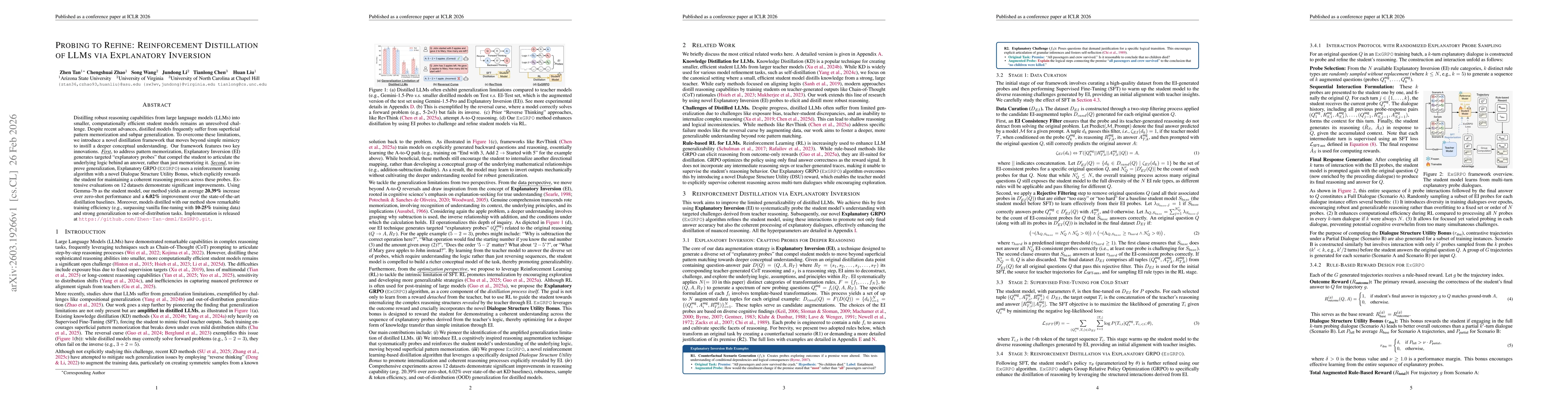 Thumbnail for Probing to Refine: Reinforcement Distillation of LLMs via Explanatory Inversion
