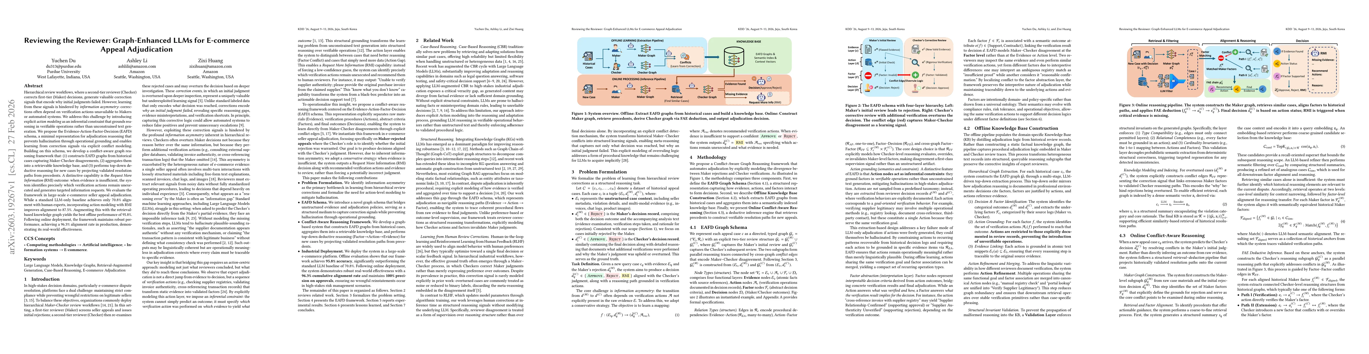 Thumbnail for Reviewing the Reviewer: Graph-Enhanced LLMs for E-commerce Appeal Adjudication