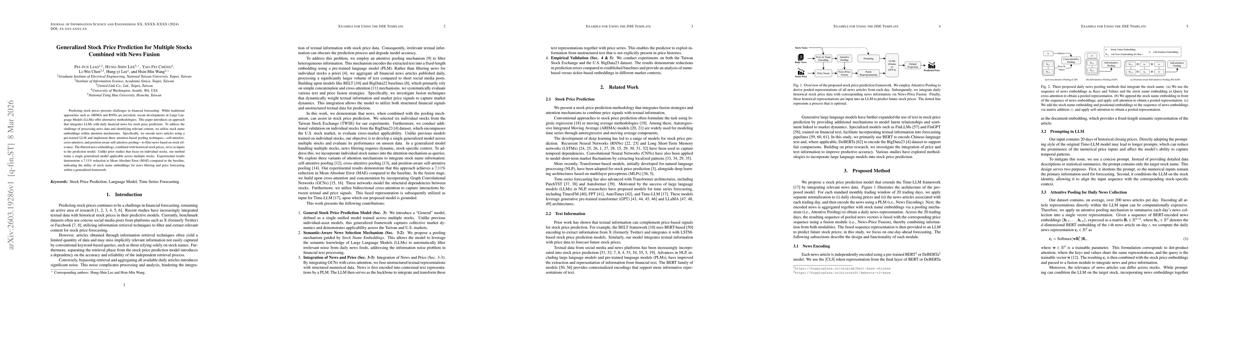 Thumbnail for Generalized Stock Price Prediction for Multiple Stocks Combined with News Fusion